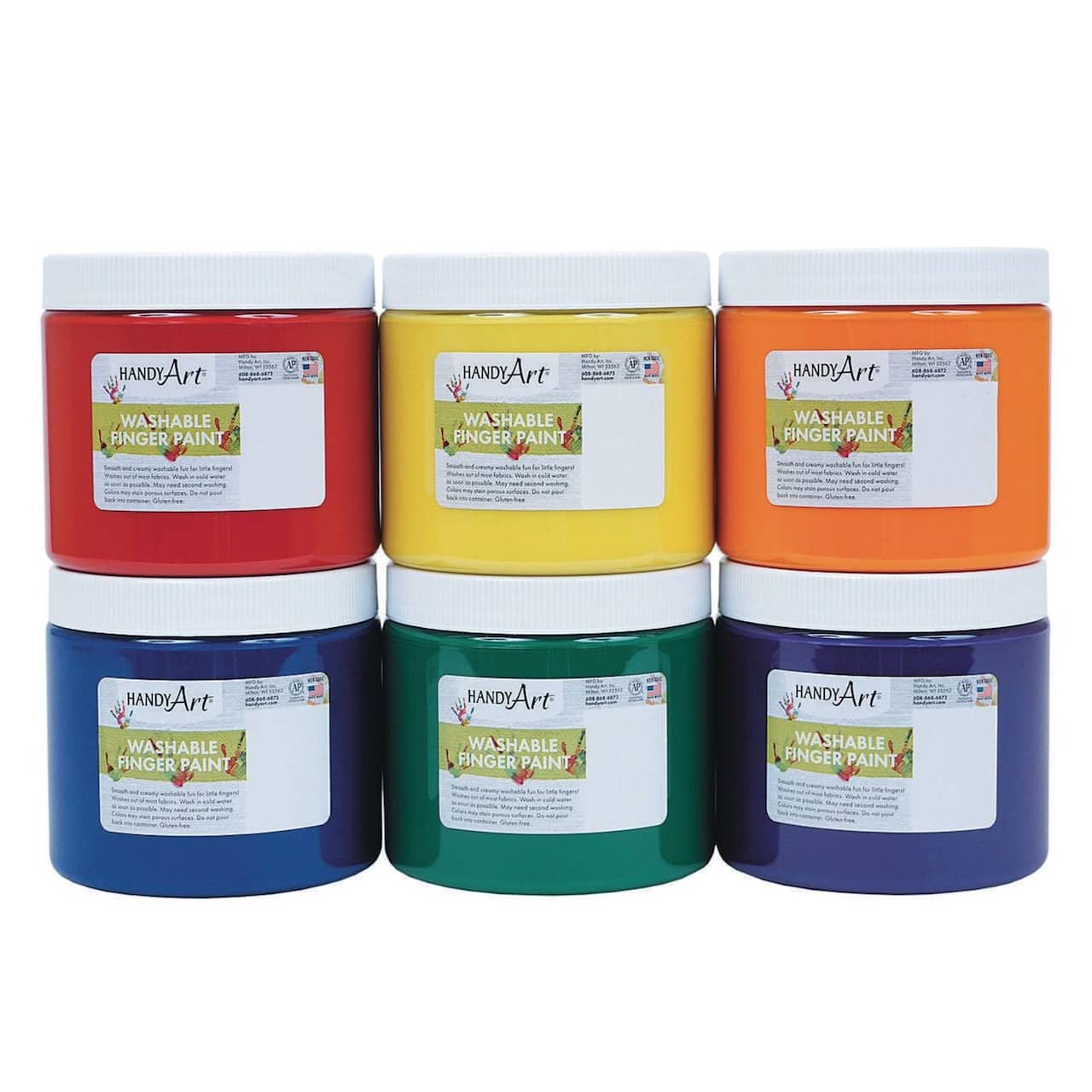Handy Art® Washable Finger Paint Primary Colors Set